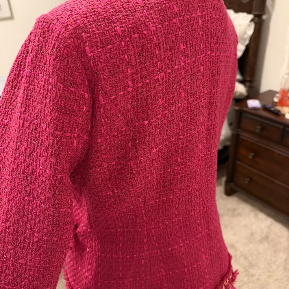 Pink Chanel-ish Jacket by Boston Proper - sz 6 - Picture 4 of 4